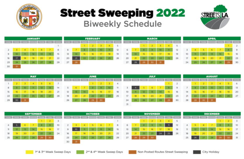 Los Angeles Street Cleaning Schedule 2022 Los Angeles Street Sweeping Schedule- Streetsweepingschedule.com