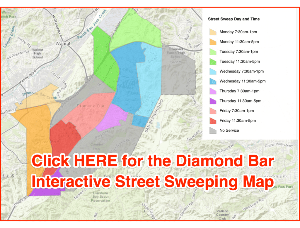 Diamond Bar Street Sweeping Schedule Map