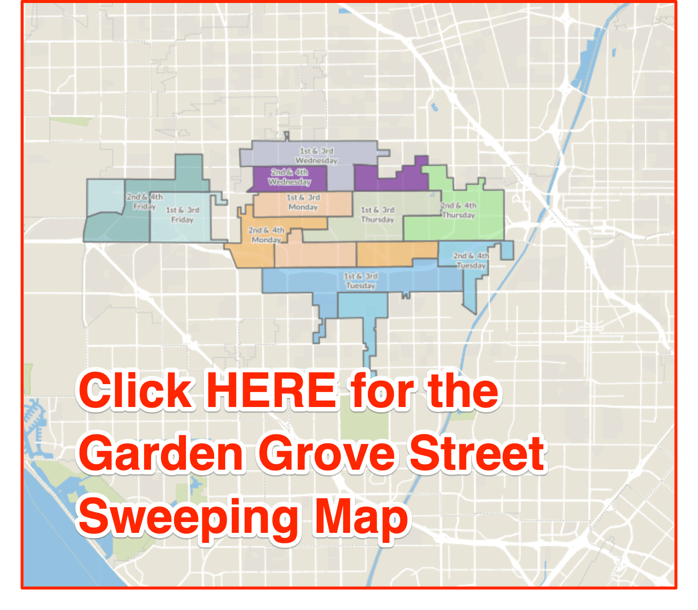 Street Sweeping Map   City Of Garden Grove 