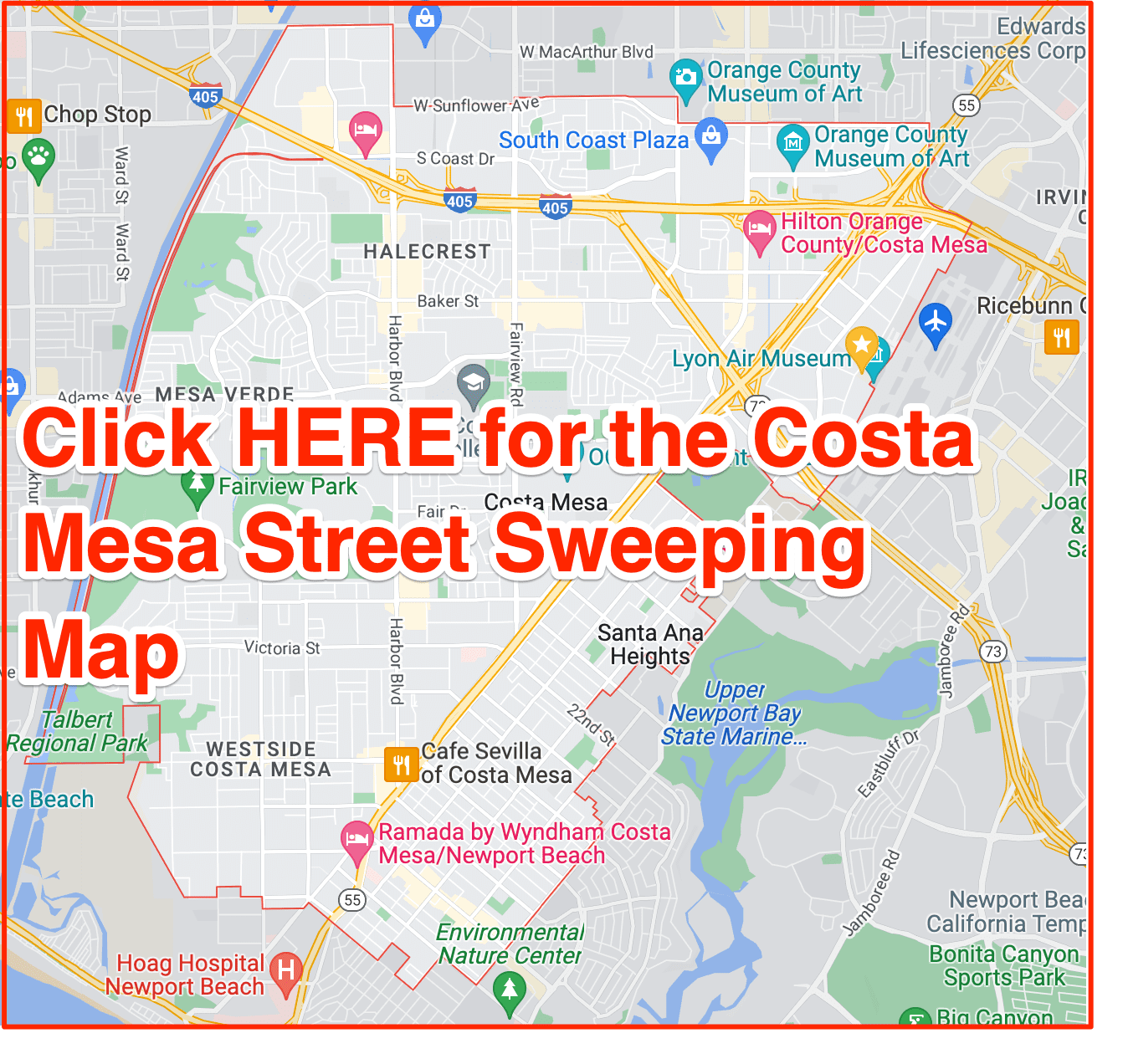 Costa Mesa Street Sweeping Map 