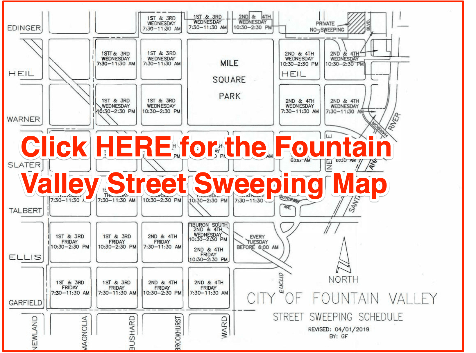 Fountain Valley Street Sweeping 2023