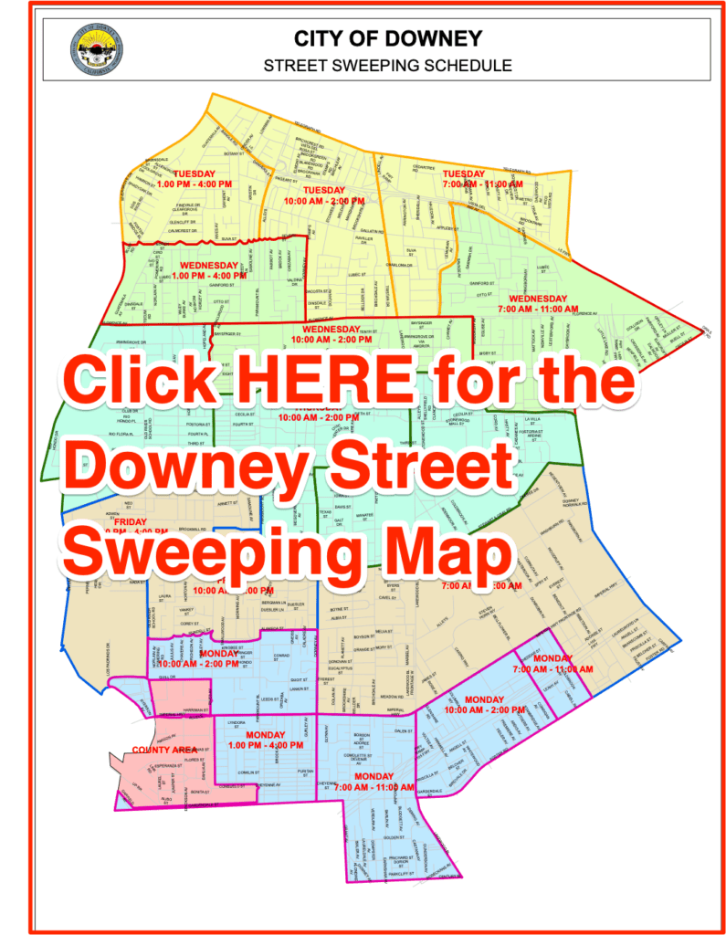 Downey Street Sweeping Map