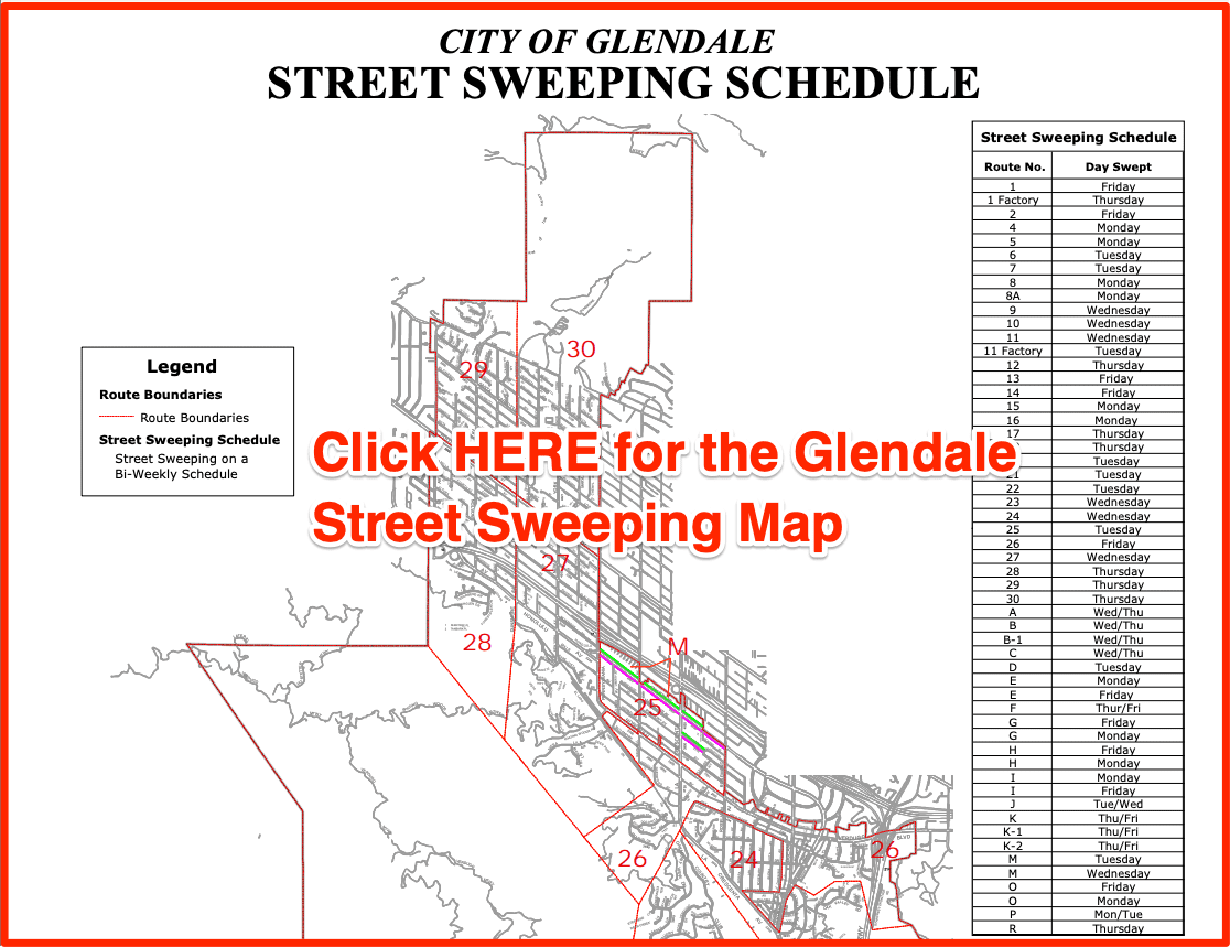 Glendale Street Sweeping 2023 Schedules, Maps, Holidays