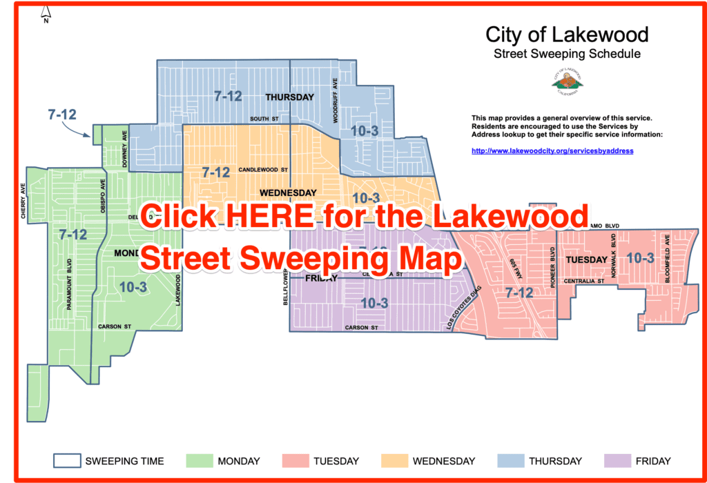 Lakewood Street Sweeping Map