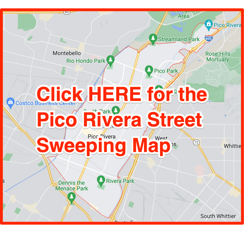 Pico Rivera Street Sweeping 2023 Schedules, Maps, Holidays