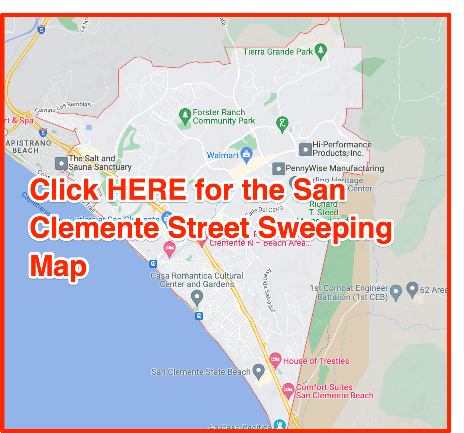 San Clemente Street Sweeping 2023 (Schedules, Maps, Holidays)