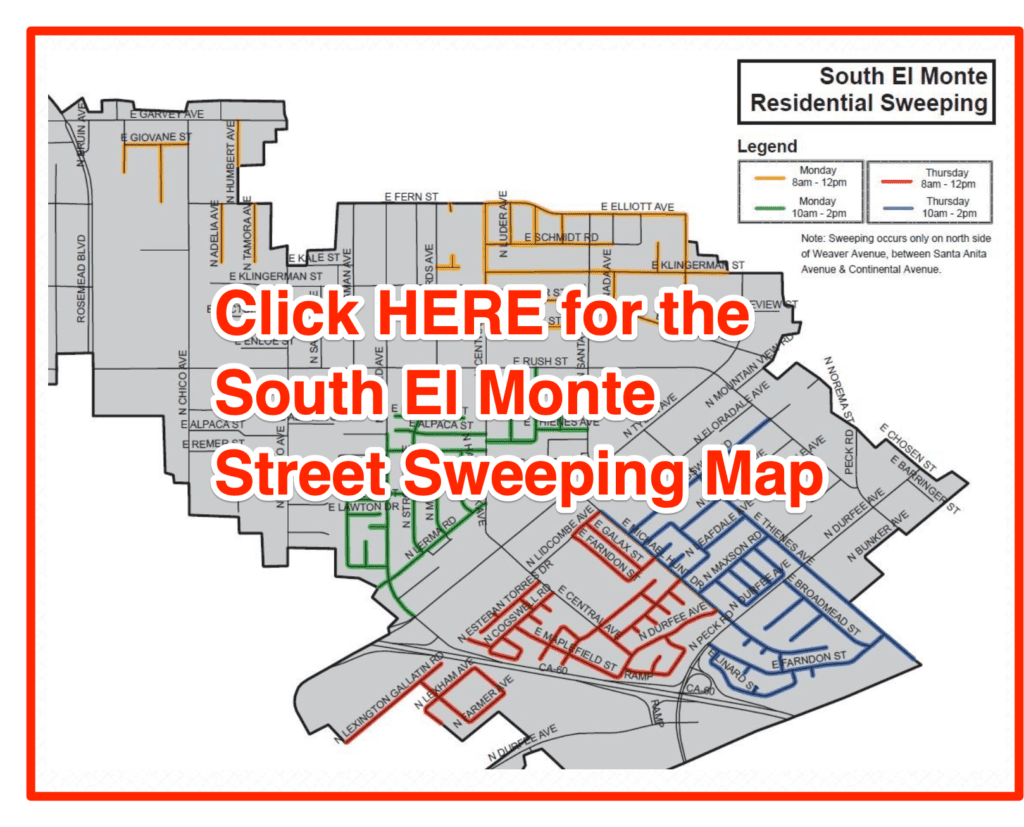 South El Monte Street Sweeping Map