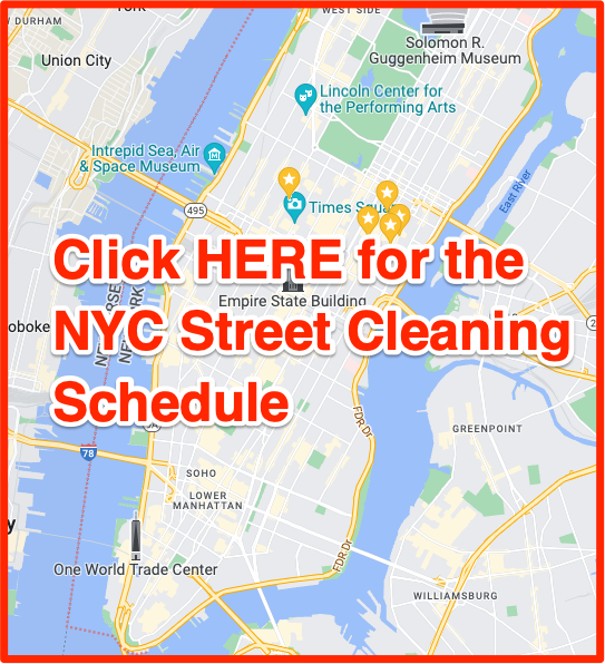 NYC street cleaning schedule map