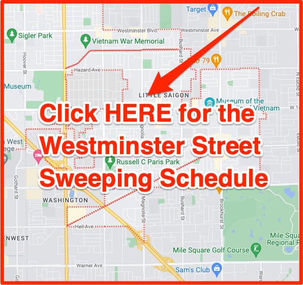 Westminster street sweeping schedule map