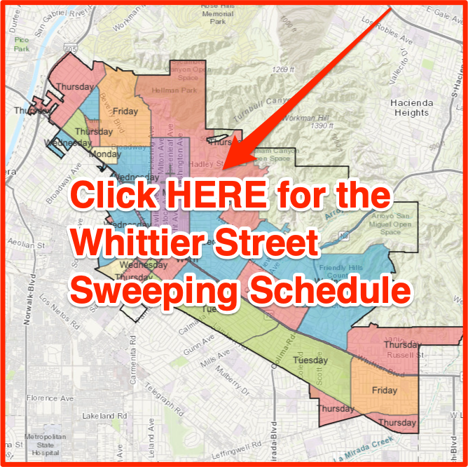 Whittier Street Sweeping Schedule Map