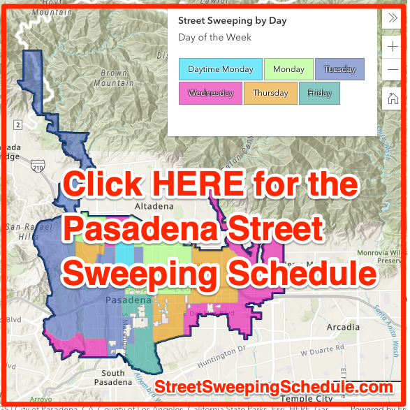 Pasadena street sweeping schedule map