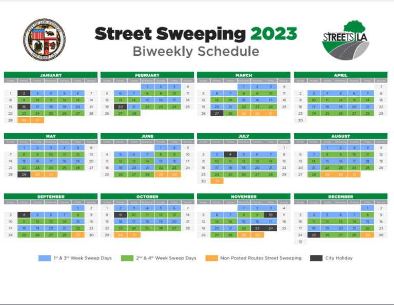 Los Angeles Street Sweeping Schedule 2023 (Holidays, Map, Tickets)
