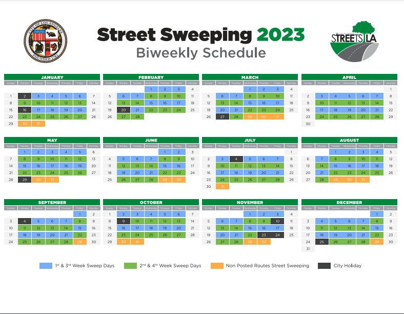 Los Angeles Street Sweeping Calendar