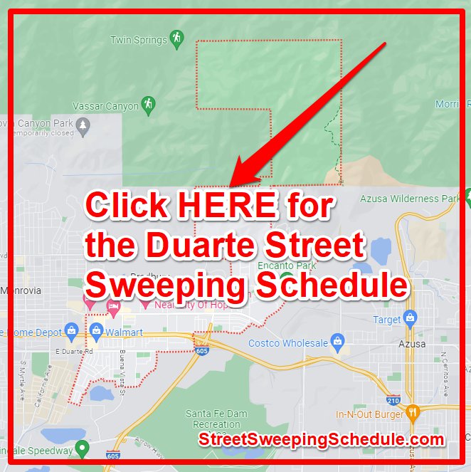  Duarte Street Sweeping Schedule Map