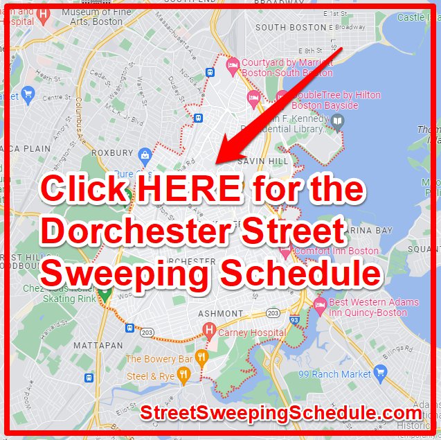 Dorchester Street Sweeping Schedule Map