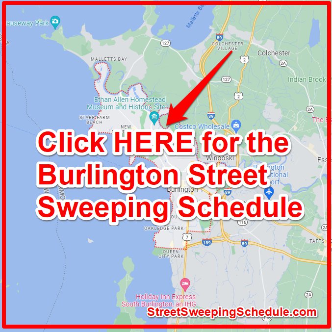 Burlington Street Sweeping Schedule Map
