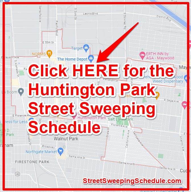 Huntington Park Street Sweeping Schedule Map